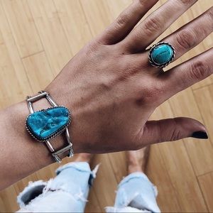 Raw turquoise cuff